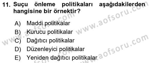 Kamu Yönetimi Dersi 2021 - 2022 Yılı Yaz Okulu Sınav Soruları 11. Soru
