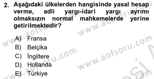 Kamu Yönetimi Dersi 2022 - 2023 Yılı (Vize) Ara Sınav Soruları 2. Soru