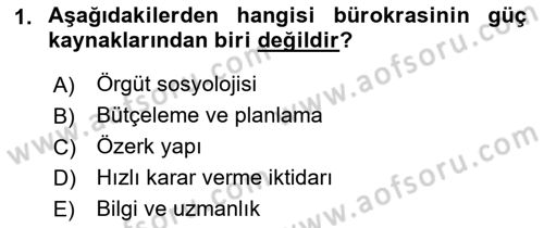Kamu Yönetimi Dersi 2022 - 2023 Yılı (Final) Dönem Sonu Sınav Soruları 1. Soru