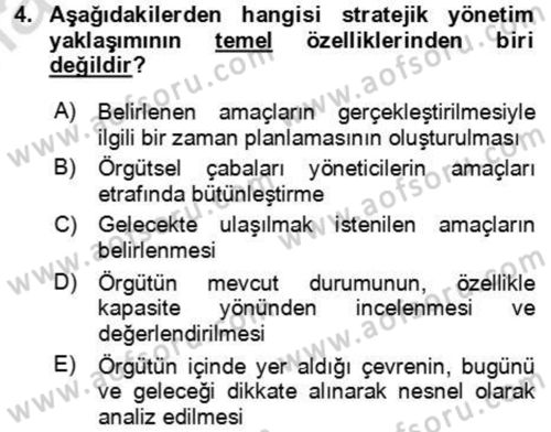Kamu Yönetimi Dersi 2023 - 2024 Yılı Yaz Okulu Sınav Soruları 4. Soru