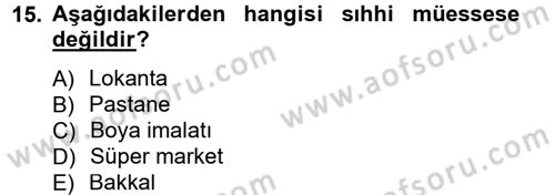 Girişimcilik ve İş Kurma Dersi 2012 - 2013 Yılı (Final) Dönem Sonu Sınav Soruları 15. Soru