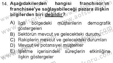 Girişimcilik ve İş Kurma Dersi 2012 - 2013 Yılı Tek Ders Sınav Soruları 14. Soru