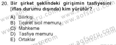Girişimcilik ve İş Kurma Dersi 2012 - 2013 Yılı Tek Ders Sınav Soruları 20. Soru