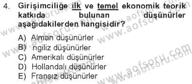 Girişimcilik ve İş Kurma Dersi 2012 - 2013 Yılı Tek Ders Sınav Soruları 4. Soru