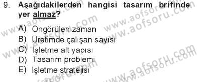 Girişimcilik ve İş Kurma Dersi 2012 - 2013 Yılı Tek Ders Sınav Soruları 9. Soru