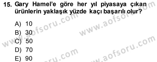 Girişimcilik ve İş Kurma Dersi Ara Sınavı Deneme Sınav Soruları 15. Soru