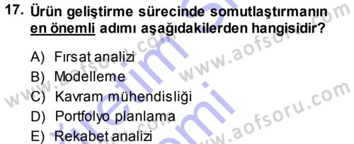 Girişimcilik ve İş Kurma Dersi Ara Sınavı Deneme Sınav Soruları 17. Soru