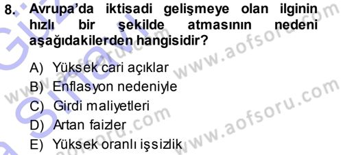 Girişimcilik ve İş Kurma Dersi Ara Sınavı Deneme Sınav Soruları 8. Soru