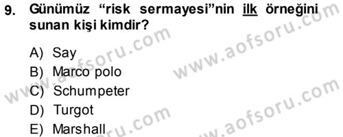 Girişimcilik ve İş Kurma Dersi Ara Sınavı Deneme Sınav Soruları 9. Soru