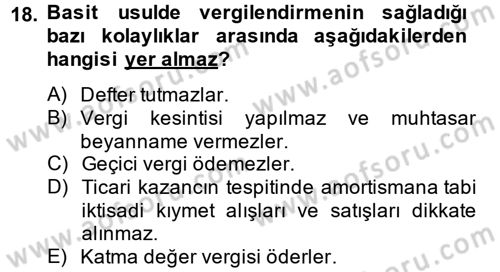 Girişimcilik ve İş Kurma Dersi 2013 - 2014 Yılı Tek Ders Sınav Soruları 18. Soru