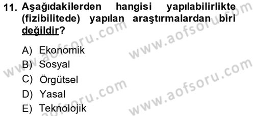 Girişimcilik ve İş Kurma Dersi 2014 - 2015 Yılı (Vize) Ara Sınav Soruları 11. Soru