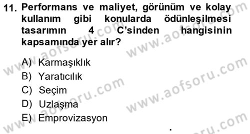 Girişimcilik ve İş Kurma Dersi 2014 - 2015 Yılı Tek Ders Sınav Soruları 11. Soru
