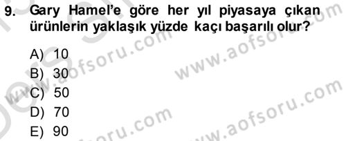 Girişimcilik ve İş Kurma Dersi 2014 - 2015 Yılı Tek Ders Sınav Soruları 9. Soru