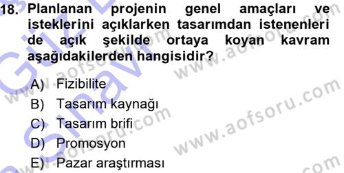 Girişimcilik ve İş Kurma Dersi 2015 - 2016 Yılı (Vize) Ara Sınav Soruları 18. Soru
