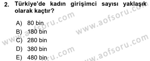 Girişimcilik ve İş Kurma Dersi Ara Sınavı Deneme Sınav Soruları 2. Soru