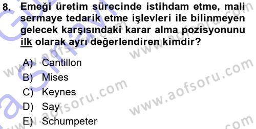 Girişimcilik ve İş Kurma Dersi 2015 - 2016 Yılı (Vize) Ara Sınav Soruları 8. Soru