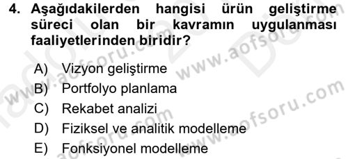 Girişimcilik ve İş Kurma Dersi 2016 - 2017 Yılı (Final) Dönem Sonu Sınav Soruları 4. Soru