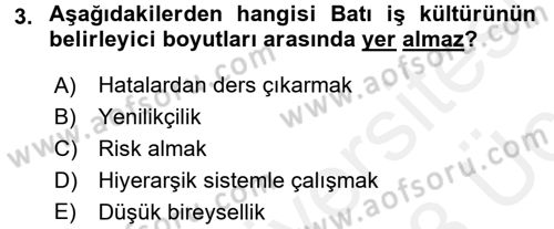 Girişimcilik ve İş Kurma Dersi 2017 - 2018 Yılı 3 Ders Sınav Soruları 3. Soru