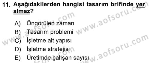 Girişimcilik ve İş Kurma Dersi 2018 - 2019 Yılı 3 Ders Sınav Soruları 11. Soru