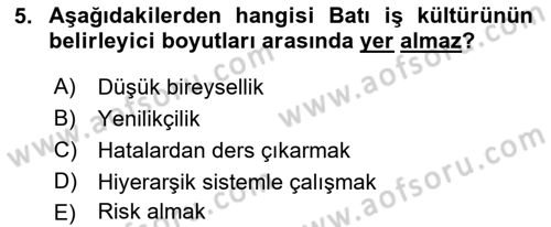 Girişimcilik ve İş Kurma Dersi 2018 - 2019 Yılı 3 Ders Sınav Soruları 5. Soru