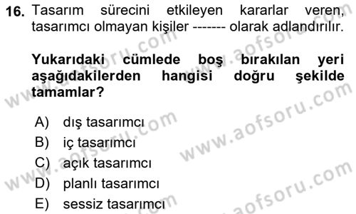 Girişimcilik ve İş Kurma Dersi Ara Sınavı Deneme Sınav Soruları 16. Soru