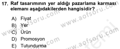 Girişimcilik ve İş Kurma Dersi 2018 - 2019 Yılı (Vize) Ara Sınav Soruları 17. Soru