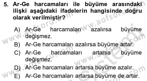 Girişimcilik ve İş Kurma Dersi 2019 - 2020 Yılı (Final) Dönem Sonu Sınav Soruları 5. Soru