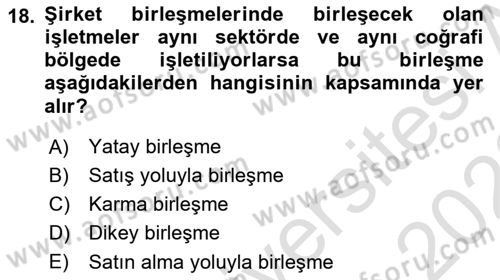 Girişimcilik ve İş Kurma Dersi 2021 - 2022 Yılı (Final) Dönem Sonu Sınav Soruları 18. Soru