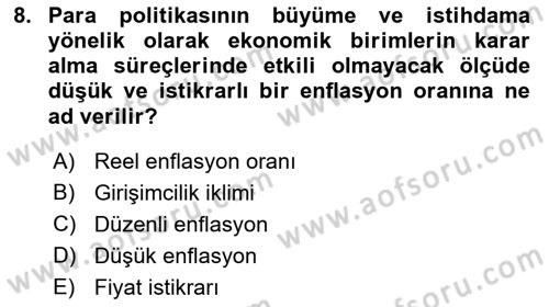 Girişimcilik ve İş Kurma Dersi 2021 - 2022 Yılı (Final) Dönem Sonu Sınav Soruları 8. Soru