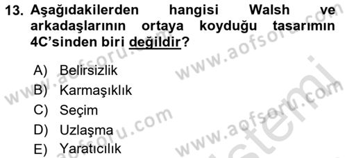 Girişimcilik ve İş Kurma Dersi 2022 - 2023 Yılı (Vize) Ara Sınavı 13. Soru