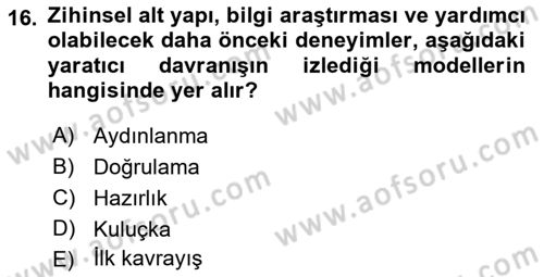 Girişimcilik ve İş Kurma Dersi 2022 - 2023 Yılı (Vize) Ara Sınavı 16. Soru