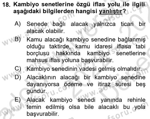 Girişimcilik ve İş Kurma Dersi 2022 - 2023 Yılı (Final) Dönem Sonu Sınav Soruları 18. Soru