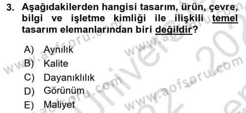 Girişimcilik ve İş Kurma Dersi 2022 - 2023 Yılı (Final) Dönem Sonu Sınav Soruları 3. Soru
