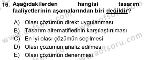 Girişimcilik ve İş Kurma Dersi 2023 - 2024 Yılı (Vize) Ara Sınavı 16. Soru