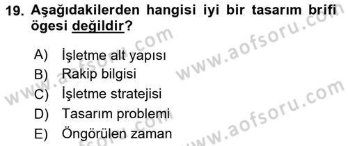 Girişimcilik ve İş Kurma Dersi 2024 - 2025 Yılı (Vize) Ara Sınav Soruları 19. Soru