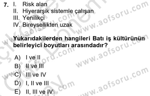 Girişimcilik ve İş Kurma Dersi Ara Sınavı Deneme Sınav Soruları 7. Soru