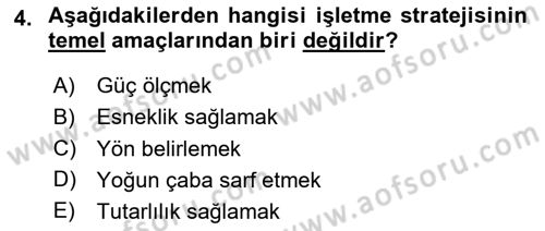 Girişimcilik ve İş Kurma Dersi 2024 - 2025 Yılı (Final) Dönem Sonu Sınav Soruları 4. Soru