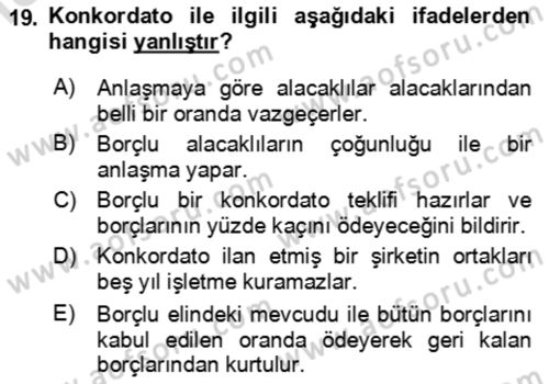 Girişimcilik ve İş Kurma Dersi 2024 - 2025 Yılı Yaz Okulu Sınav Soruları 19. Soru