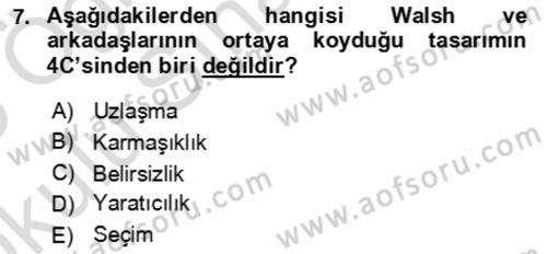 Girişimcilik ve İş Kurma Dersi 2024 - 2025 Yılı Yaz Okulu Sınav Soruları 7. Soru