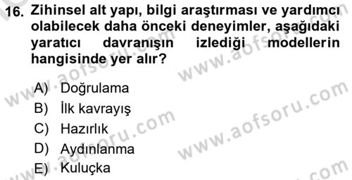 Girişimcilik ve İş Kurma Dersi 2025 - 2026 Yılı (Vize) Ara Sınav Soruları 16. Soru