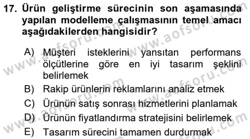 Girişimcilik ve İş Kurma Dersi 2025 - 2026 Yılı (Vize) Ara Sınav Soruları 17. Soru
