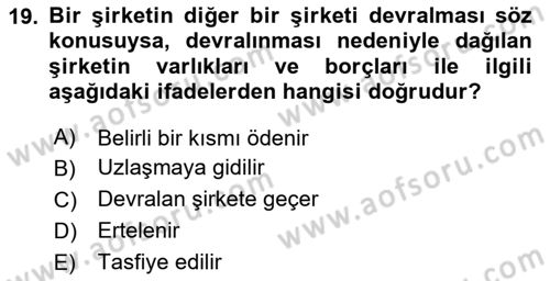 Girişimcilik ve İş Kurma Dersi 2025 - 2026 Yılı (Final) Dönem Sonu Sınav Soruları 19. Soru