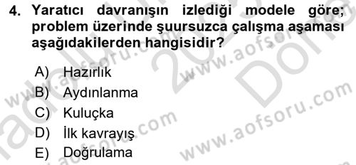 Girişimcilik ve İş Kurma Dersi 2025 - 2026 Yılı (Final) Dönem Sonu Sınav Soruları 4. Soru