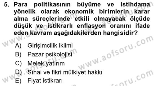 Girişimcilik ve İş Kurma Dersi 2025 - 2026 Yılı (Final) Dönem Sonu Sınav Soruları 5. Soru