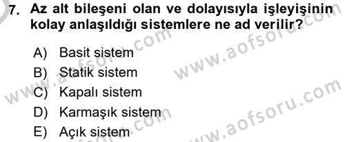 İşletme Yönetimi Dersi 2016 - 2017 Yılı 3 Ders Sınavı 7. Soru