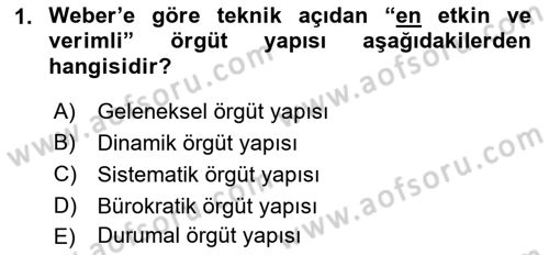 İşletme Yönetimi Dersi 2022 - 2023 Yılı (Final) Dönem Sonu Sınavı 1. Soru