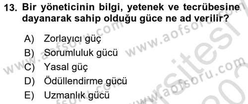 İşletme Yönetimi Dersi 2022 - 2023 Yılı Yaz Okulu Sınav Soruları 13. Soru