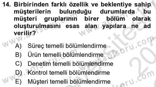 İşletme Yönetimi Dersi 2023 - 2024 Yılı Yaz Okulu Sınav Soruları 14. Soru