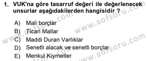 Dönemsonu İşlemleri Dersi 2024 - 2025 Yılı Yaz Okulu Sınav Soruları 1. Soru