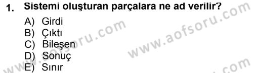 İşletme Bilgi Sistemleri Dersi 2012 - 2013 Yılı (Final) Dönem Sonu Sınav Soruları 1. Soru